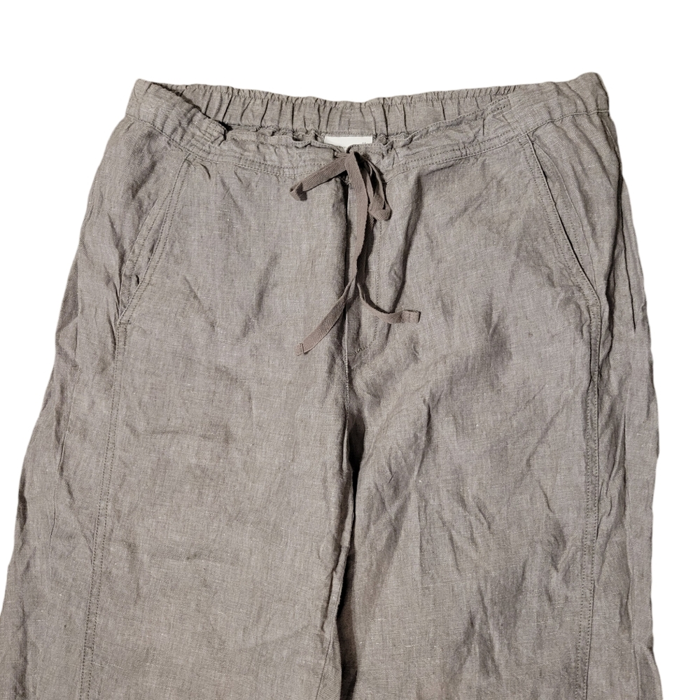 J Jill Love Linen Gray Pull On Pants - Picture 2 of 6